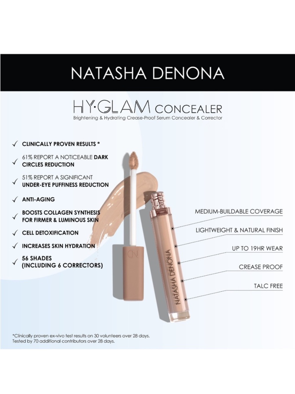 🌸NATASHA DENONA Hy-Glam Serum Concealer Sample - Picture 9 of 14